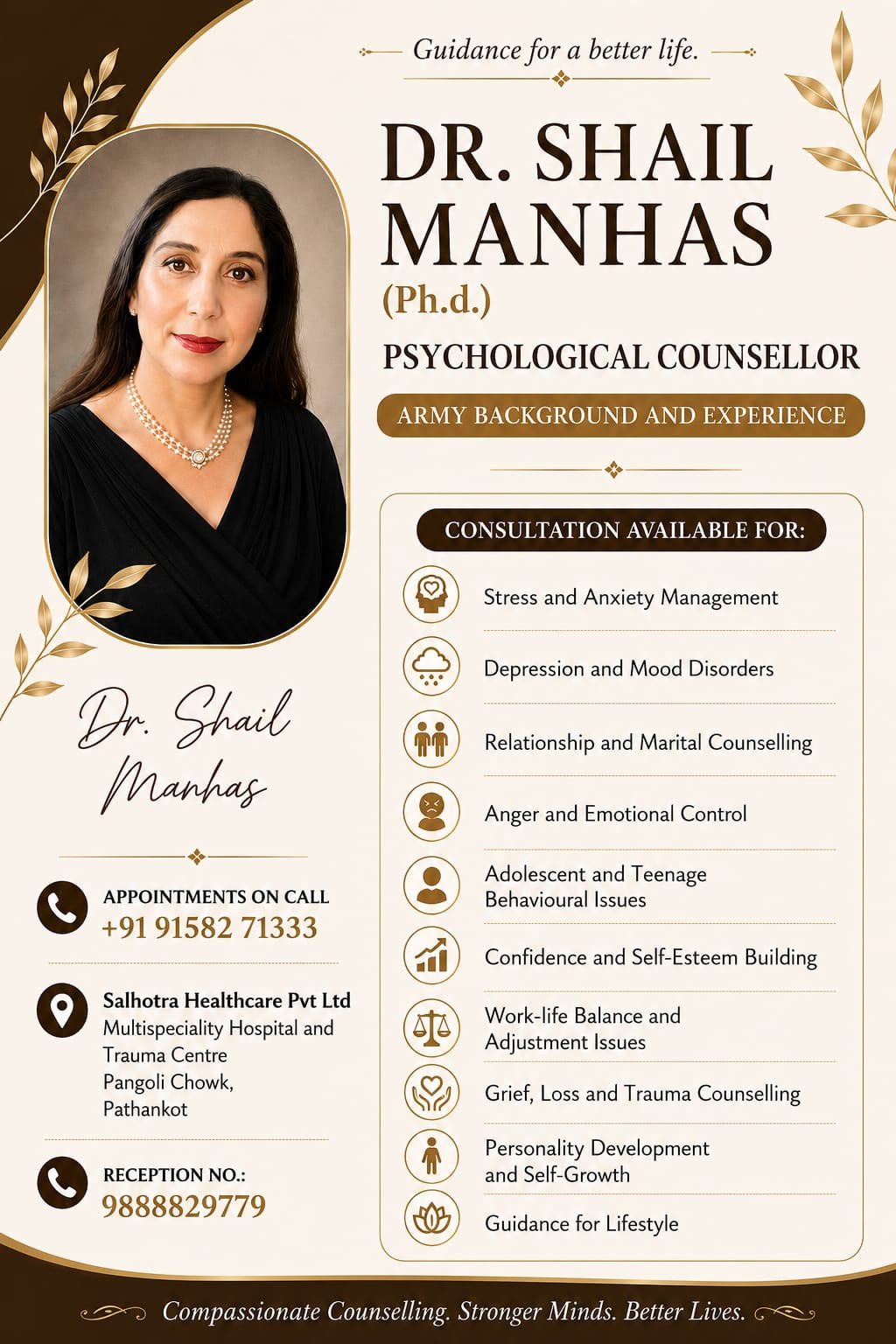 Dr. Shail Manhas psychological counsellor